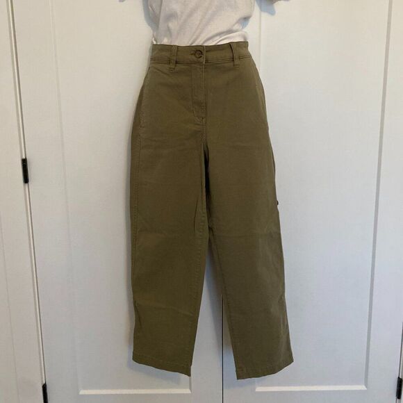 NWT Olive Green Chinos Khaki Straight Leg Pants Women's Size US 8‎ - Picture 4 of 14